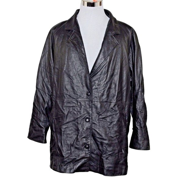 Wilsons Leather Other - Wilson's Thinsulate 3M XL Insulated 3 Button Snap Black 100% Leather Jacket Coat